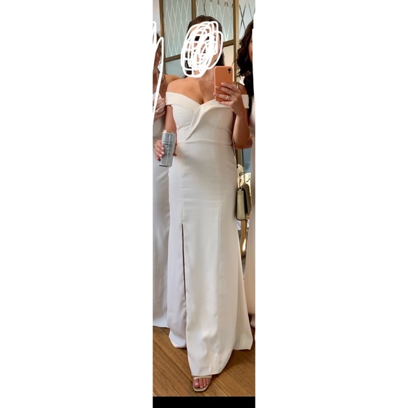 Dessy Bridesmaid Dress - Ivory Crepe, size 6 - Picture 2 of 2